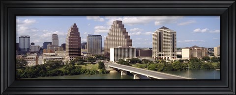 Framed Buildings in a city, Town Lake, Austin, Texas, USA Print