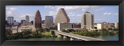 Framed Buildings in a city, Town Lake, Austin, Texas, USA Print