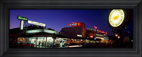 Framed Tourists at a restaurant, Fisherman&#39;s Wharf, San Francisco, California, USA Print