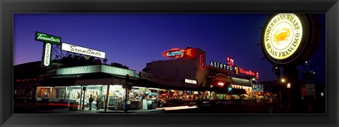 Framed Tourists at a restaurant, Fisherman&#39;s Wharf, San Francisco, California, USA Print