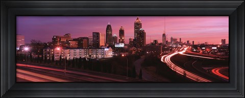 Framed Atlanta, Georgia (purple sky) Print