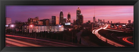 Framed Atlanta, Georgia (purple sky) Print