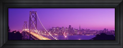 Framed Bay Bridge at Night, San Francisco Print