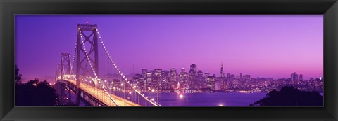 Framed Bay Bridge at Night, San Francisco Print