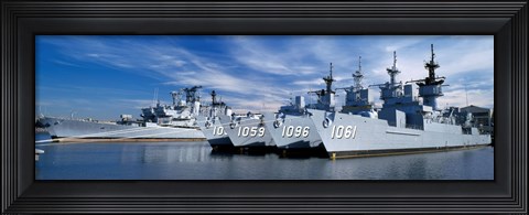 Framed Warships at a naval base, Philadelphia, Philadelphia County, Pennsylvania, USA Print
