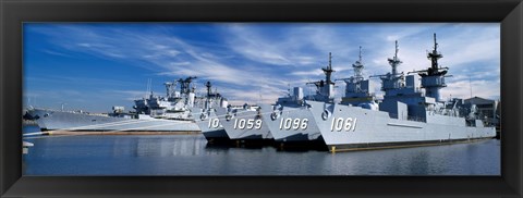 Framed Warships at a naval base, Philadelphia, Philadelphia County, Pennsylvania, USA Print