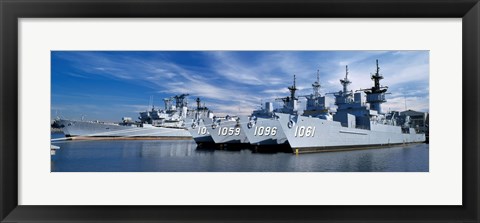 Framed Warships at a naval base, Philadelphia, Philadelphia County, Pennsylvania, USA Print