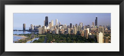 Framed Skyline with Hancock Building and Sears Tower, Chicago, Illinois Print