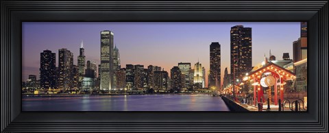 Framed View Of The Navy Pier And Skyline, Chicago, Illinois, USA Print