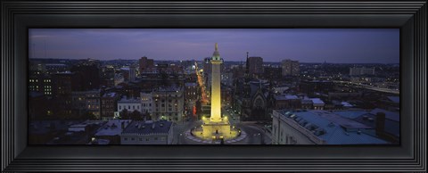 Framed High angle view of a monument, Washington Monument, Mount Vernon Place, Baltimore, Maryland, USA Print