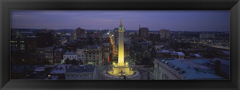 Framed High angle view of a monument, Washington Monument, Mount Vernon Place, Baltimore, Maryland, USA Print