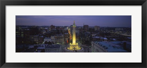 Framed High angle view of a monument, Washington Monument, Mount Vernon Place, Baltimore, Maryland, USA Print