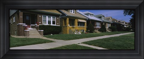 Framed Bungalows in a row, Berwyn, Chicago, Cook County, Illinois, USA Print