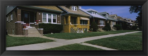 Framed Bungalows in a row, Berwyn, Chicago, Cook County, Illinois, USA Print