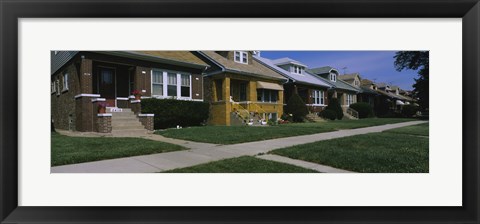 Framed Bungalows in a row, Berwyn, Chicago, Cook County, Illinois, USA Print