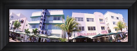 Framed Low angle view of buildings in a city, Miami Beach, Florida, USA Print