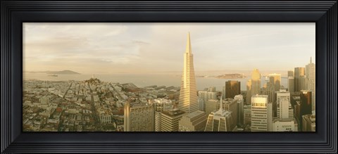 Framed USA, California, San Francisco, Skyline with Transamerica Building Print