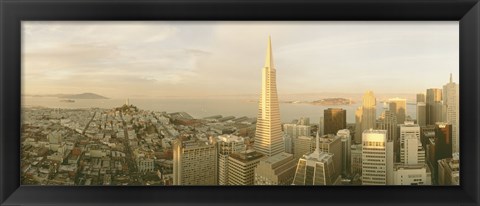 Framed USA, California, San Francisco, Skyline with Transamerica Building Print