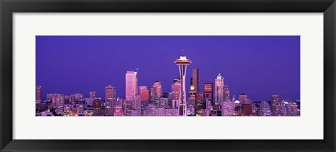 Framed USA, Washington, Seattle, night Print
