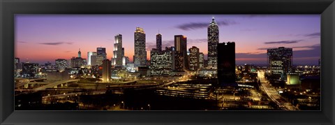 Framed Skyline At Dusk, Cityscape, Skyline, City, Atlanta, Georgia, USA Print