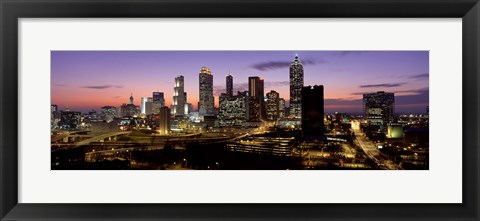 Framed Skyline At Dusk, Cityscape, Skyline, City, Atlanta, Georgia, USA Print