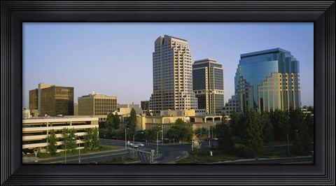 Framed Skyscrapers in a city, Sacramento, California, USA Print