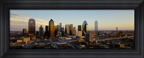 Framed High angle view of buildings in a city, Dallas, Texas, USA Print