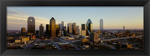 Framed High angle view of buildings in a city, Dallas, Texas, USA Print