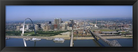 Framed High angle view of buildings in a city, St. Louis, Missouri, USA Print