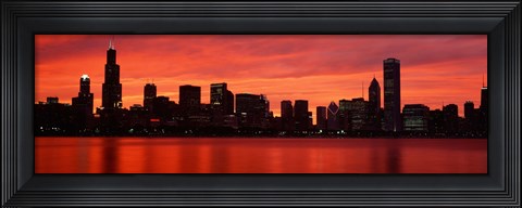 Framed Skyscrapers at the waterfront, Chicago, Illinois, USA Print