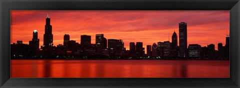 Framed Skyscrapers at the waterfront, Chicago, Illinois, USA Print