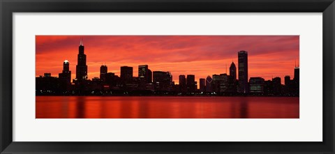 Framed Skyscrapers at the waterfront, Chicago, Illinois, USA Print