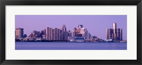 Framed USA, Michigan, Detroit, twilight Print