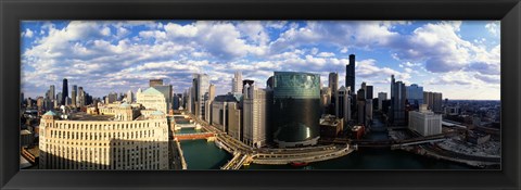 Framed Aerial View of Chicago and river Print