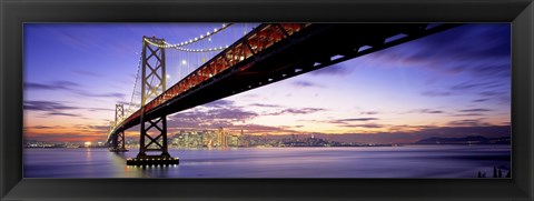 Framed Bay Bridge at Twilight Print