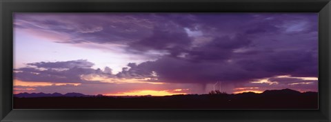 Framed Thunderstorm clouds at sunset, Phoenix, Arizona, USA Print