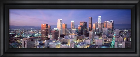 Framed Night, Skyline, Cityscape, Los Angeles, California, USA Print
