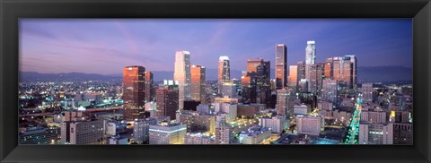 Framed Night, Skyline, Cityscape, Los Angeles, California, USA Print