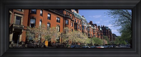 Framed Buildings in a street, Commonwealth Avenue, Boston, Suffolk County, Massachusetts, USA Print