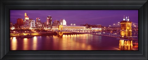 Framed USA, Ohio, Cincinnati, night Print