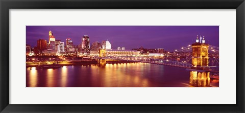 Framed USA, Ohio, Cincinnati, night Print