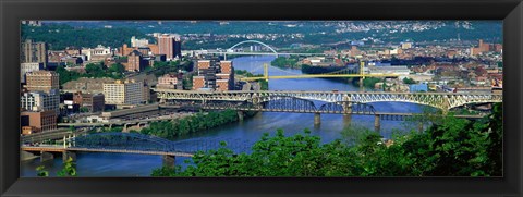 Framed Monongahela River Pittsburgh PA USA Print