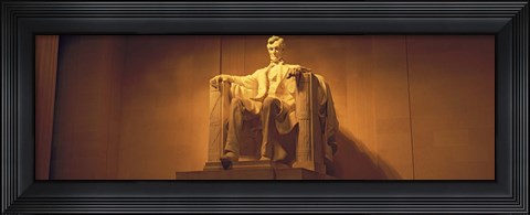 Framed USA, Washington DC, Lincoln Memorial, Low angle view of the statue of Abraham Lincoln Print