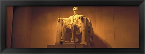 Framed USA, Washington DC, Lincoln Memorial, Low angle view of the statue of Abraham Lincoln Print