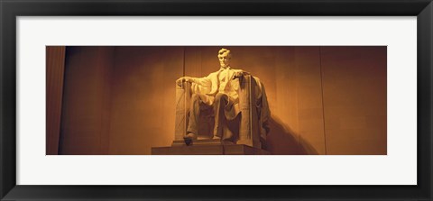 Framed USA, Washington DC, Lincoln Memorial, Low angle view of the statue of Abraham Lincoln Print