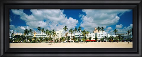 Framed Hotels on the beach, Art Deco Hotels, Ocean Drive, Miami Beach, Florida, USA Print