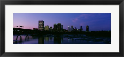 Framed Richmond, Virginia at Night Print