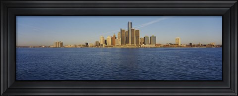 Framed Skyscrapers on the waterfront, Detroit, Michigan, USA Print