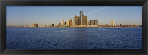 Framed Skyscrapers on the waterfront, Detroit, Michigan, USA Print