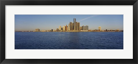 Framed Skyscrapers on the waterfront, Detroit, Michigan, USA Print